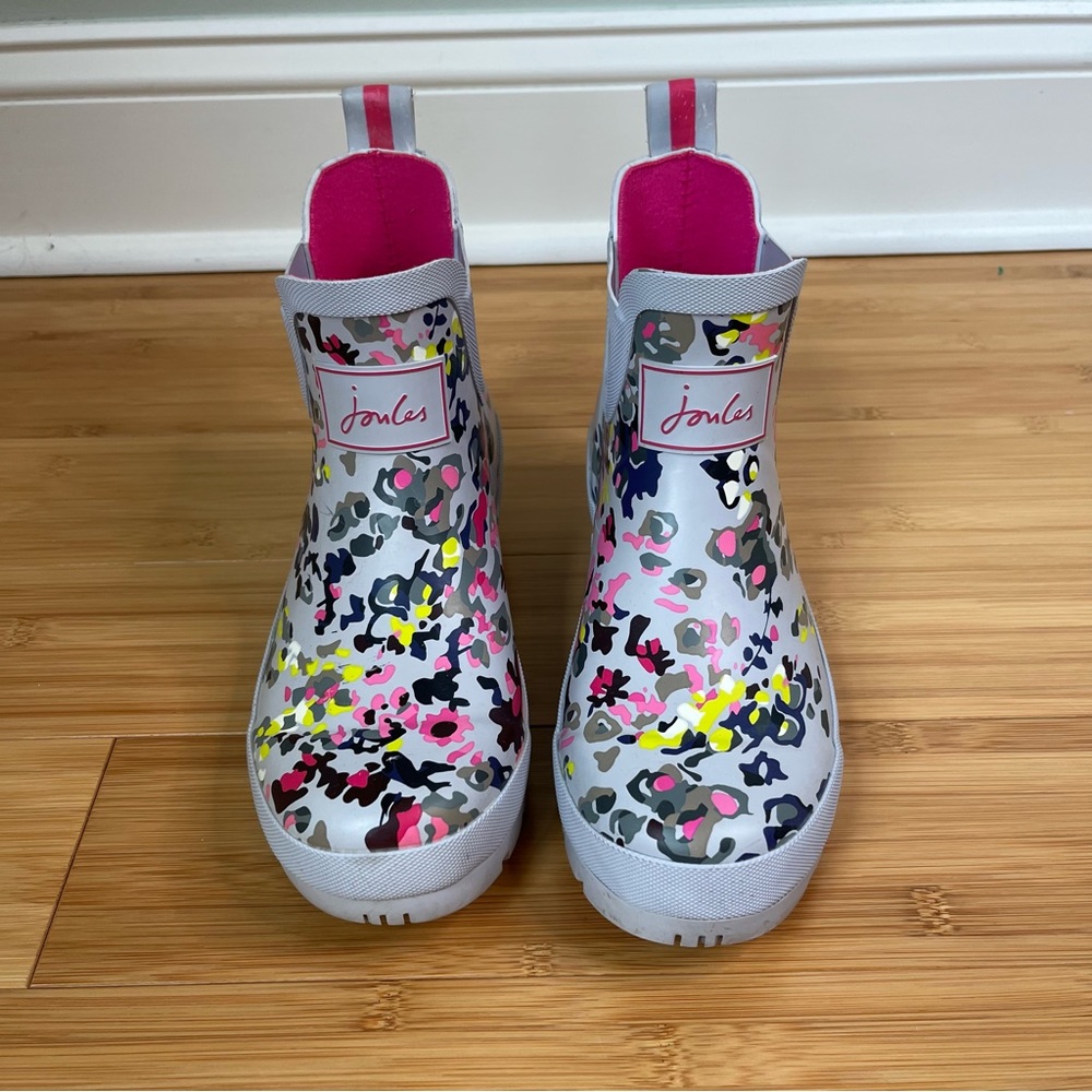 Joules Wellibob Colorful Leopard Print Rain Boots - size 6 - Picture 11 of 13